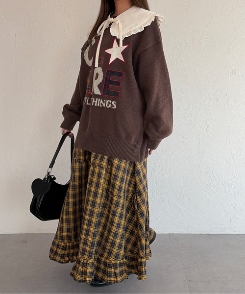 kutir（クティール）の「パッチワークロゴニット（ニット/セーター・レディース・アイボリー/グレー/ネイビー/ブラウン/レッド・FREE）」の22枚目の写真