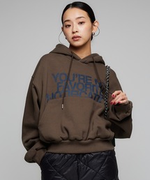 Narcissus（ナルシス）の「【裏起毛】ロゴフードスウェット/パーカー/クロップド丈（スウェット）」