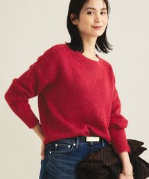 【大人ラメ】パフスリーブ ヘアリーニット