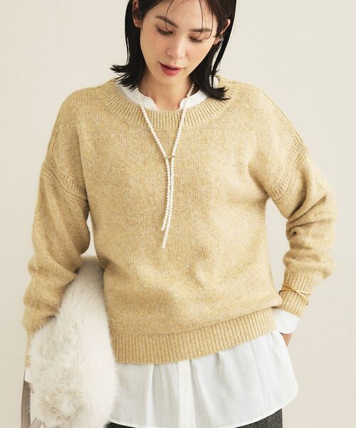 INDIVI(インディヴィ)の「◆【大人ラメ】パフスリーブ ヘアリーニット(ニット/セーター・レディース・サックスブルー系3/ベージュ系その他7/ワイン系5・38/13)」の1枚目の写真