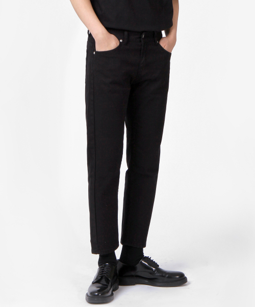 THESTORI(ザ・ストリ)の「レギュラーフィットクロップパンツ(ブラック)(デニムパンツ・メンズ・その他・1(M)/2(L)/3(XL))」の2枚目の写真