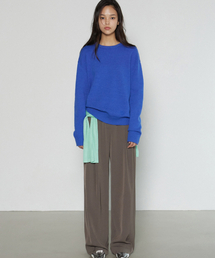 MICHIKO LONDON（ミチコ ロンドン）の「Two-pin tuck wide slacks khaki brown（スラックス・レディース）」