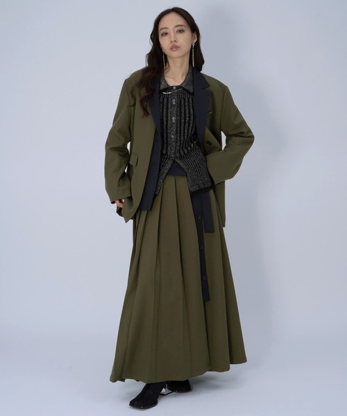 HARE（ハレ）の「ハイショクプリーツスカート(HARE)（スカート・レディース・ブラック/カーキ・FREE）」の4枚目の写真