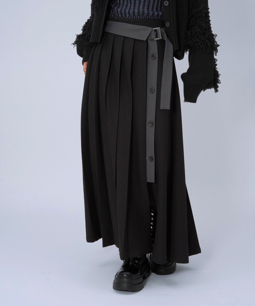 HARE（ハレ）の「ハイショクプリーツスカート(HARE)（スカート・レディース・ブラック/カーキ・FREE）」の5枚目の写真