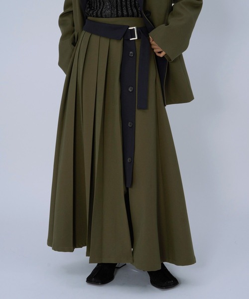 HARE（ハレ）の「ハイショクプリーツスカート(HARE)（スカート・レディース・ブラック/カーキ・FREE）」の6枚目の写真