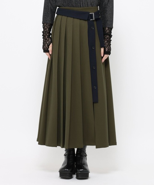 HARE（ハレ）の「ハイショクプリーツスカート(HARE)（スカート・レディース・ブラック/カーキ・FREE）」の8枚目の写真