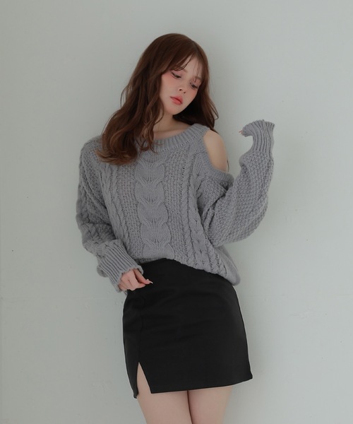 M DOLLY(エムドリー)の「slit tight cielo mini skirt/スリットタイトチエロミニスカート(スカート・レディース・ベージュ/ブラック・S/M)」の9枚目の写真
