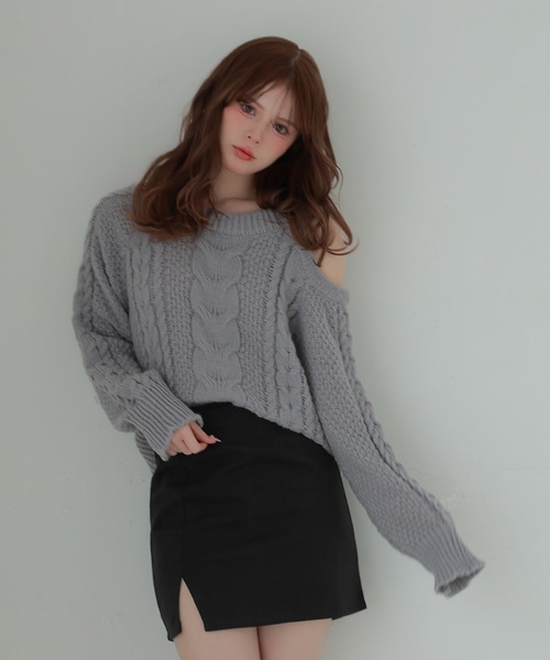 M DOLLY(エムドリー)の「slit tight cielo mini skirt/スリットタイトチエロミニスカート(スカート・レディース・ベージュ/ブラック・S/M)」の10枚目の写真