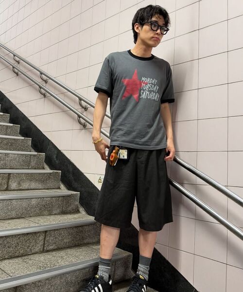 FREEMARIO（フリーマリオ）の「ウィークエンドスタリングTシャツ[チャコール]（Tシャツ/カットソー・レディース・チャコール・MEDIUM/LARGE）」の5枚目の写真