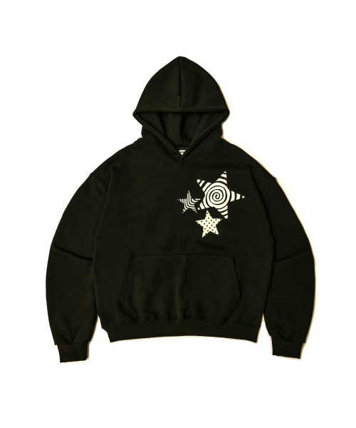 AMOU(アモウ)の「Triple Star Semi Crop Hoodie BLACK(パーカー・レディース・その他・1/2)」の3枚目の写真