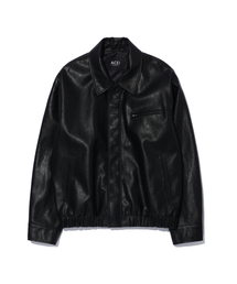 ACEI（アセイ）の「Black zip-up jacket (unisex)（ライダースジャケット）」