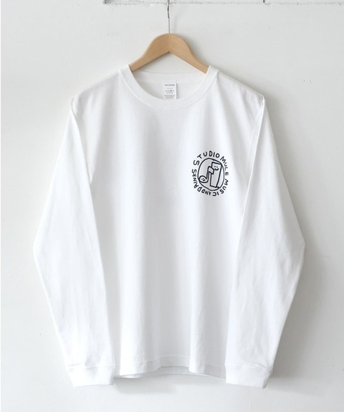 bonjour records(ボンジュールレコーズ)の「【Studio Mule/スタジオ・ミュール】Long Sleeve Tee 'dog'(Tシャツ/カットソー・メンズ・ホワイト系その他2/ホワイト系その他・L/XL/M)」の1枚目の写真