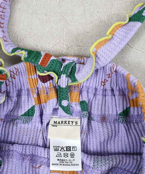 MARKEY'S（マーキーズ）の「ソウガラワッフル2wayサロペット（サロペット/オーバーオール・キッズ・イエロー/ラベンダー/ブラウン/グリーン・100/80/120/110/90）」の19枚目の写真