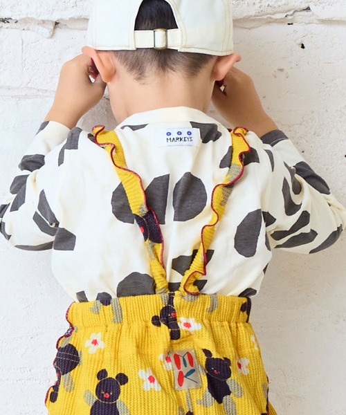 MARKEY'S（マーキーズ）の「ソウガラワッフル2wayサロペット（サロペット/オーバーオール・キッズ・イエロー/ラベンダー/ブラウン/グリーン・100/80/120/110/90）」の7枚目の写真