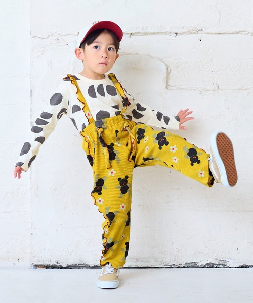 MARKEY'S（マーキーズ）の「ソウガラワッフル2wayサロペット（サロペット/オーバーオール・キッズ・イエロー/ラベンダー/ブラウン/グリーン・100/80/120/110/90）」の9枚目の写真