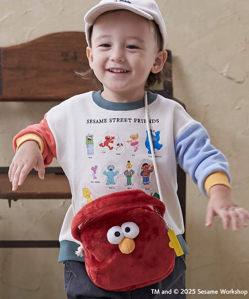 petit main(プティマイン)の「【SESAME STREET】フェイスバッグ(ショルダーバッグ・キッズ・ブルー系その他2/レッド・F)」の2枚目の写真