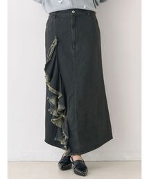 CALNAMUR | フリルスリットデニムスカート(スカート)