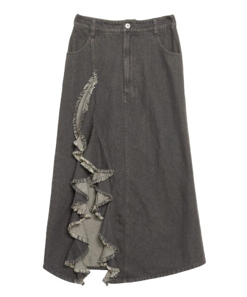 CALNAMUR(カルナムール)の「フリルスリットデニムスカート(スカート・レディース・ブラック/ブルー・SMALL/MEDIUM)」の21枚目の写真