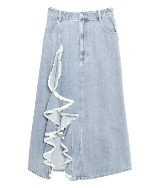 CALNAMUR(カルナムール)の「フリルスリットデニムスカート(スカート・レディース・ブラック/ブルー・SMALL/MEDIUM)」の22枚目の写真