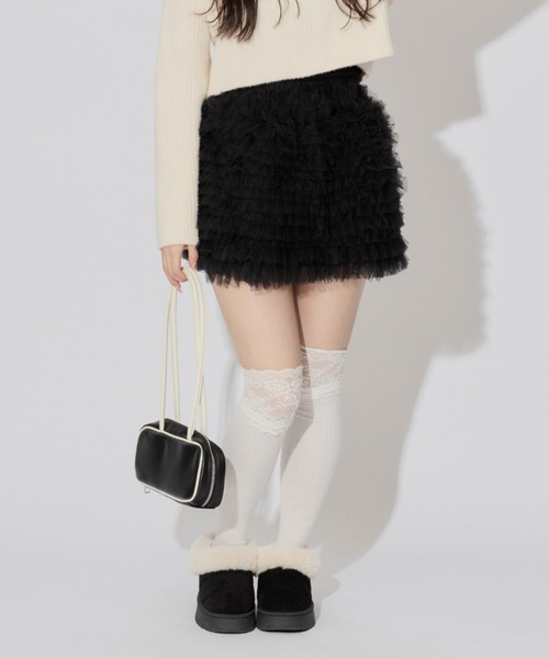 ALLuRing ChaRm(アリュリングチャーム)の「Pretty Tulle Mini Skirt / プリティチュールミニスカート(スカート・レディース・グレー/ブラウン/ホワイト/ブラック・M/S)」の1枚目の写真