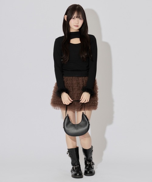 ALLuRing ChaRm(アリュリングチャーム)の「Pretty Tulle Mini Skirt / プリティチュールミニスカート(スカート・レディース・グレー/ブラウン/ホワイト/ブラック・M/S)」の12枚目の写真