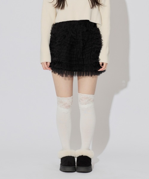 ALLuRing ChaRm(アリュリングチャーム)の「Pretty Tulle Mini Skirt / プリティチュールミニスカート(スカート・レディース・グレー/ブラウン/ホワイト/ブラック・M/S)」の18枚目の写真