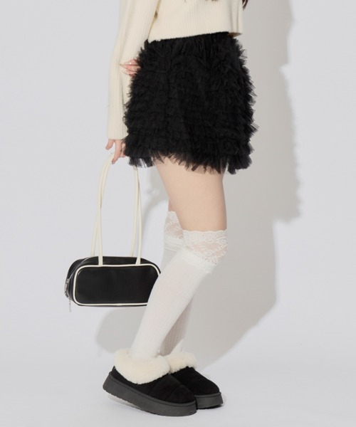 ALLuRing ChaRm(アリュリングチャーム)の「Pretty Tulle Mini Skirt / プリティチュールミニスカート(スカート・レディース・グレー/ブラウン/ホワイト/ブラック・M/S)」の19枚目の写真