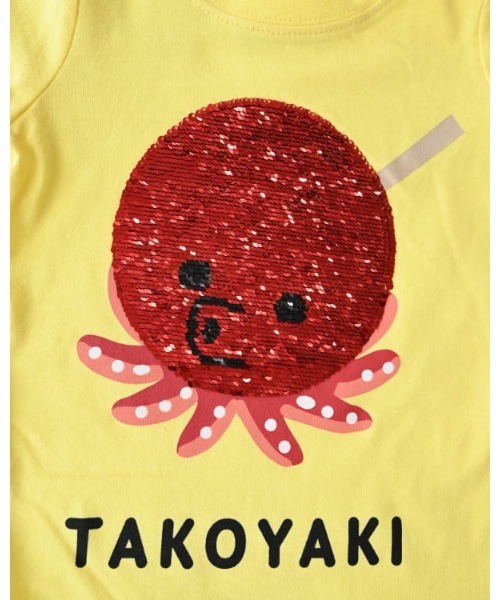 CHEEK ROOM(チークルーム)の「CHEEK ROOM/チークルーム スパンコールたこ焼きTシャツ(Tシャツ/カットソー・キッズ・オフホワイト/イエロー/ピンク・130cm/100cm/120cm/110cm/90cm/80cm)」の21枚目の写真