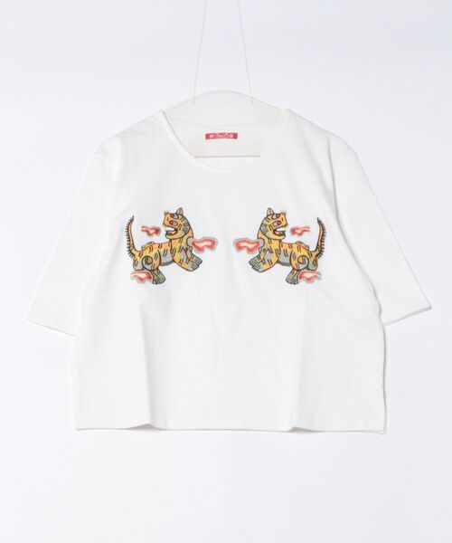 チャイハネ(チャイハネ)の「【チャイハネ】ラオリャン刺繍Tシャツ(Tシャツ/カットソー・レディース・ホワイト/ブラック/パープル・FREE)」の2枚目の写真