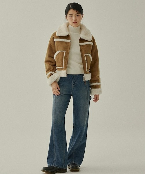 COVERNAT(カバーナット)の「WOMEN'S CROP REVERSIBLE MUSTANG(ムートンコート・レディース・ブラウン・SMALL/MEDIUM)」の2枚目の写真