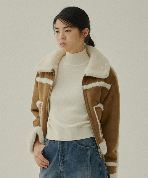 COVERNAT(カバーナット)の「WOMEN'S CROP REVERSIBLE MUSTANG(ムートンコート・レディース・ブラウン・SMALL/MEDIUM)」の7枚目の写真