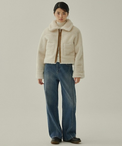 COVERNAT(カバーナット)の「WOMEN'S CROP REVERSIBLE MUSTANG(ムートンコート・レディース・ブラウン・SMALL/MEDIUM)」の4枚目の写真