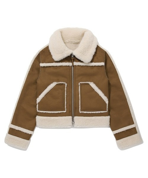 COVERNAT(カバーナット)の「WOMEN'S CROP REVERSIBLE MUSTANG(ムートンコート・レディース・ブラウン・SMALL/MEDIUM)」の9枚目の写真