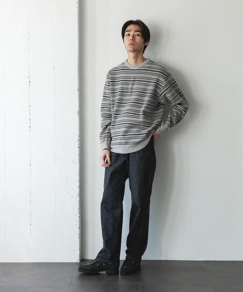 URBAN RESEARCH DOORS(アーバンリサーチドアーズ)の「モールマルチボーダーニット(ニット/セーター・メンズ・ブラック/カーキ・MEDIUM/LARGE)」の9枚目の写真