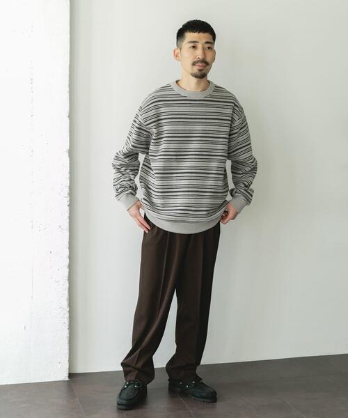 URBAN RESEARCH DOORS(アーバンリサーチドアーズ)の「モールマルチボーダーニット(ニット/セーター・メンズ・ブラック/カーキ・MEDIUM/LARGE)」の15枚目の写真