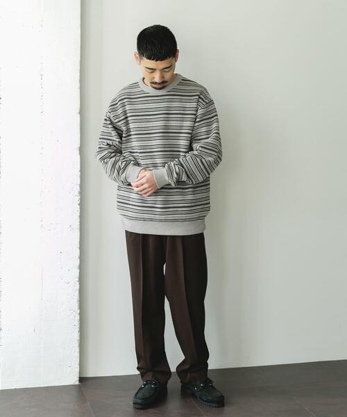 URBAN RESEARCH DOORS(アーバンリサーチドアーズ)の「モールマルチボーダーニット(ニット/セーター・メンズ・ブラック/カーキ・MEDIUM/LARGE)」の16枚目の写真