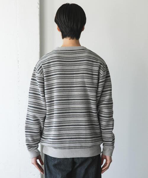 URBAN RESEARCH DOORS(アーバンリサーチドアーズ)の「モールマルチボーダーニット(ニット/セーター・メンズ・ブラック/カーキ・MEDIUM/LARGE)」の19枚目の写真