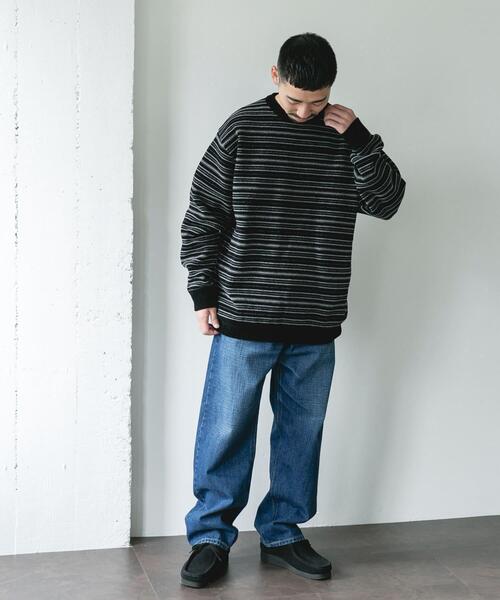 URBAN RESEARCH DOORS（アーバンリサーチドアーズ）の「モールマルチボーダーニット（ニット/セーター・メンズ・ブラック/カーキ・MEDIUM/LARGE）」の19枚目の写真