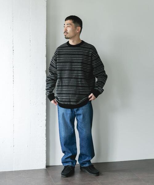 URBAN RESEARCH DOORS（アーバンリサーチドアーズ）の「モールマルチボーダーニット（ニット/セーター・メンズ・ブラック/カーキ・MEDIUM/LARGE）」の20枚目の写真