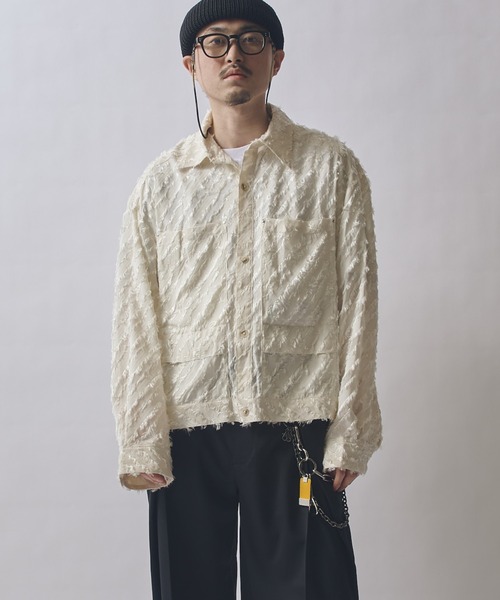 Lui's(ルイス)の「SURJENT ショートワイドシャツ(シャツ/ブラウス・メンズ・ホワイト/ブラック・FREE)」の1枚目の写真