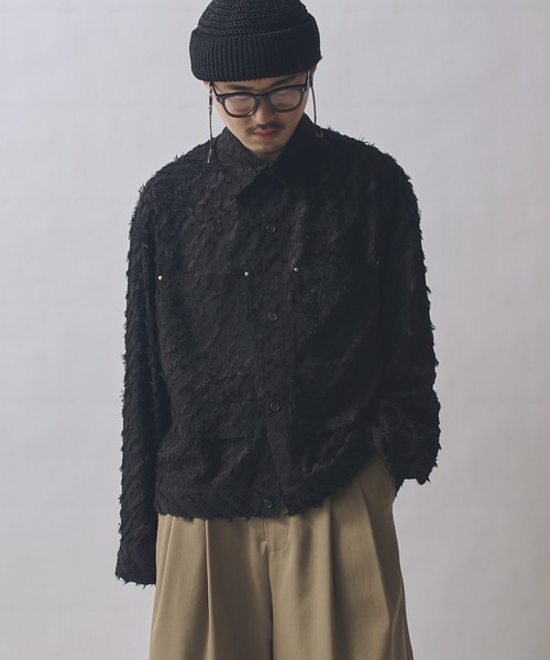 Lui's(ルイス)の「SURJENT ショートワイドシャツ(シャツ/ブラウス・メンズ・ホワイト/ブラック・FREE)」の10枚目の写真