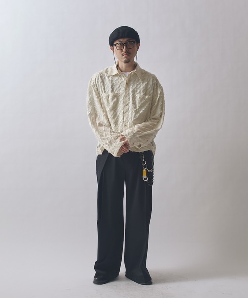Lui's(ルイス)の「SURJENT ショートワイドシャツ(シャツ/ブラウス・メンズ・ホワイト/ブラック・FREE)」の7枚目の写真