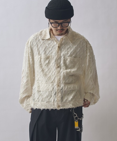 Lui's(ルイス)の「SURJENT ショートワイドシャツ(シャツ/ブラウス・メンズ・ホワイト/ブラック・FREE)」の3枚目の写真