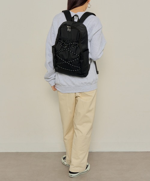 MAGASIN DE MODE Onjna（マガジンデモードオンジェナ ）の「【MAGASIN DE MODE Onjna】はっ水レースアップリュック SNBD（バックパック/リュック・レディース・ブラック/オリーブ/グレー・FREE）」の6枚目の写真