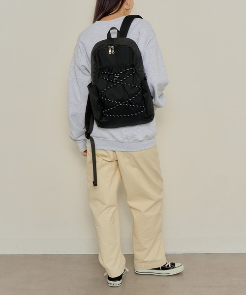 MAGASIN DE MODE Onjna（マガジンデモードオンジェナ ）の「【MAGASIN DE MODE Onjna】はっ水レースアップリュック SNBD（バックパック/リュック・レディース・ブラック/オリーブ/グレー・FREE）」の5枚目の写真
