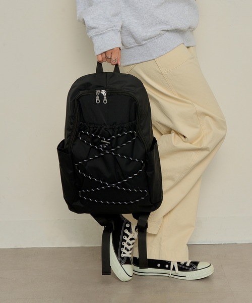 MAGASIN DE MODE Onjna（マガジンデモードオンジェナ ）の「【MAGASIN DE MODE Onjna】はっ水レースアップリュック SNBD（バックパック/リュック・レディース・ブラック/オリーブ/グレー・FREE）」の9枚目の写真