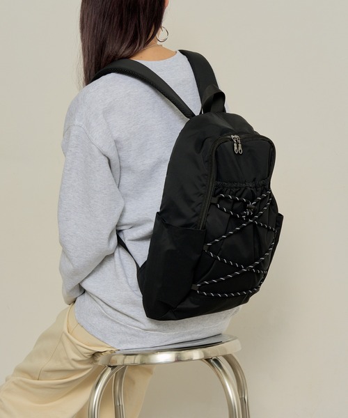 MAGASIN DE MODE Onjna（マガジンデモードオンジェナ ）の「【MAGASIN DE MODE Onjna】はっ水レースアップリュック SNBD（バックパック/リュック・レディース・ブラック/オリーブ/グレー・FREE）」の8枚目の写真