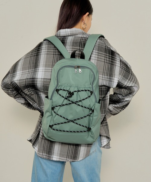 MAGASIN DE MODE Onjna（マガジンデモードオンジェナ ）の「【MAGASIN DE MODE Onjna】はっ水レースアップリュック SNBD（バックパック/リュック・レディース・ブラック/オリーブ/グレー・FREE）」の12枚目の写真