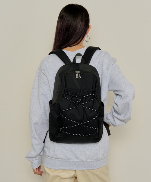 MAGASIN DE MODE Onjna（マガジンデモードオンジェナ ）の「【MAGASIN DE MODE Onjna】はっ水レースアップリュック SNBD（バックパック/リュック・レディース・ブラック/オリーブ/グレー・FREE）」の11枚目の写真