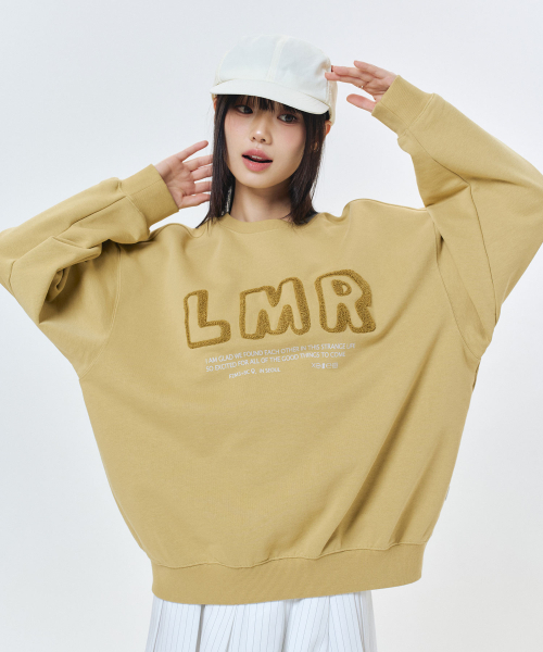 LMR（エルエムアール）の「ブクルレタリングロゴスウェット YELLOW（スウェット・レディース・イエロー・L/M）」の2枚目の写真